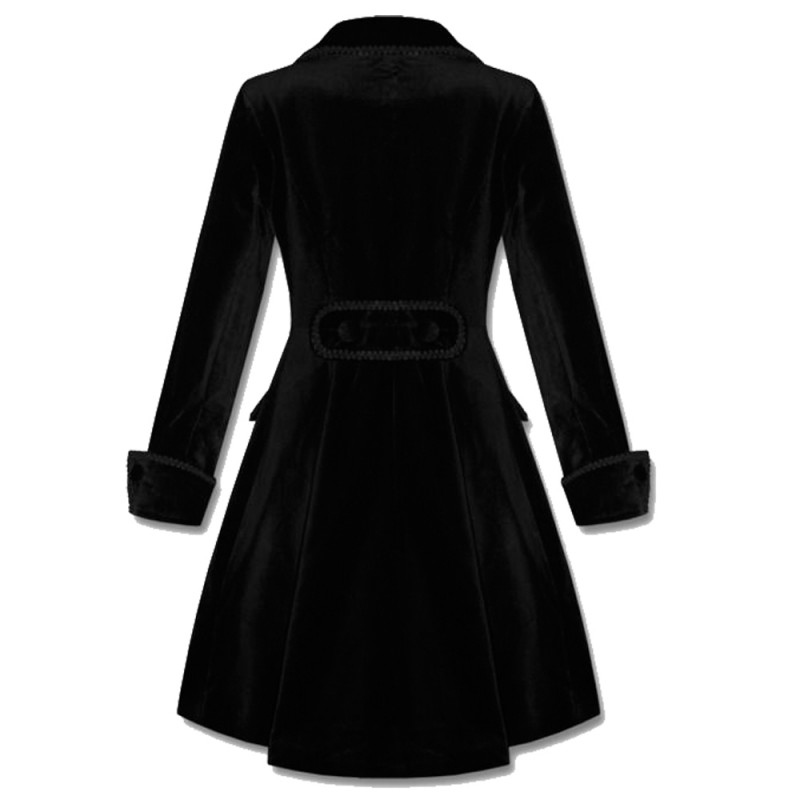 Women Spin Doctor Dandy Coat Vintage Velvet Frock Jacket